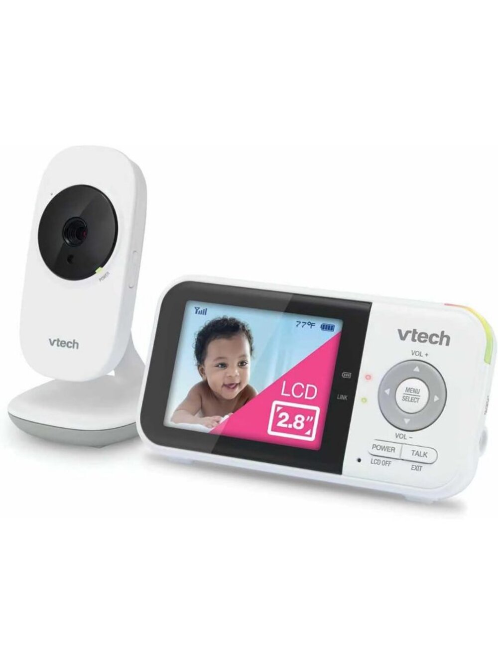 Video Baby Monitor - 19Hr Battery, 1000ft Range, Night Vision, Two-Way Talk